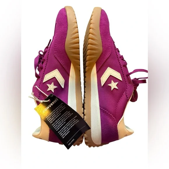 Converse Magenta Sneakers with White and Tan Accents Size 7.5 W - Picture 2 of 6